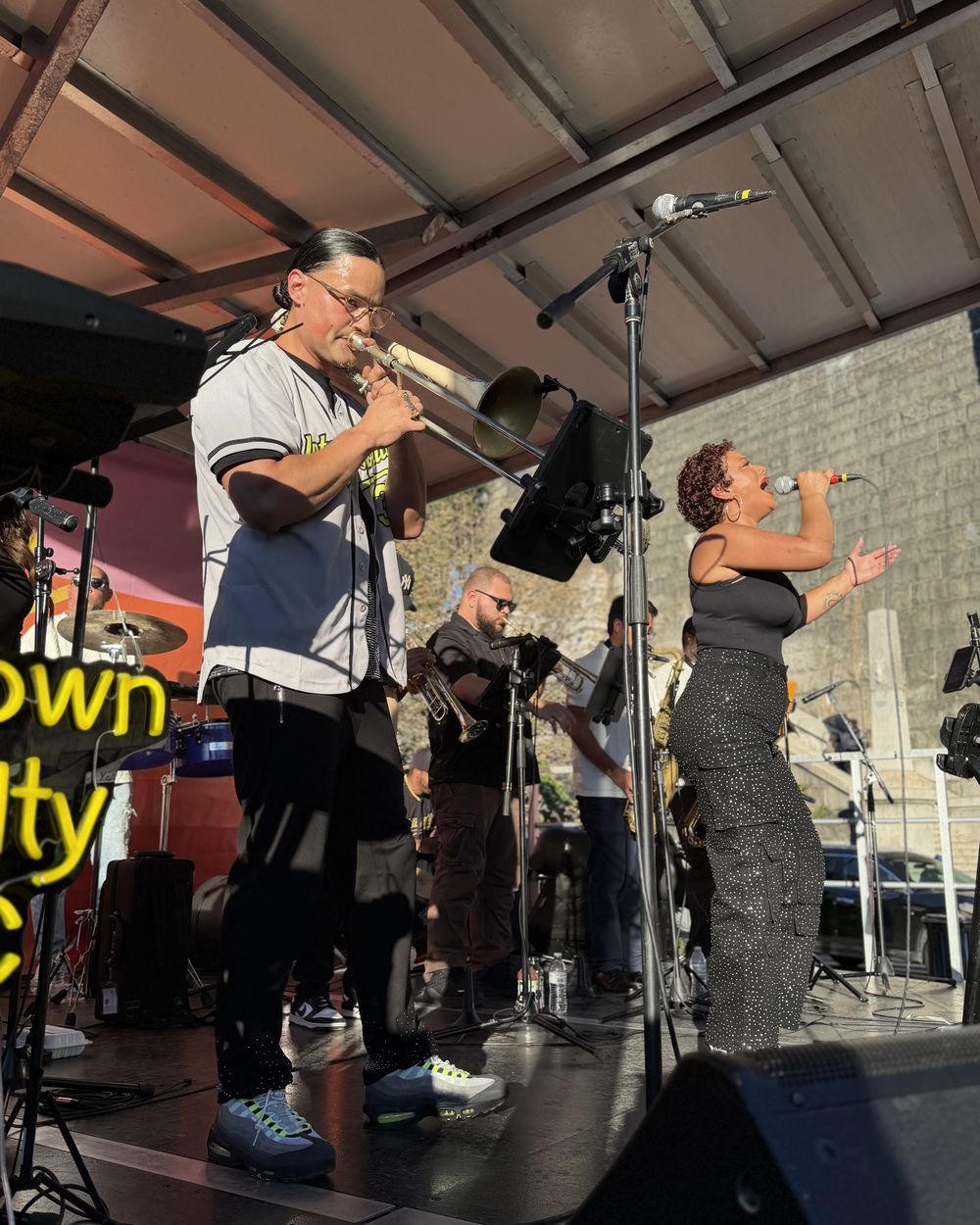 Uptown Royalty, horns and vocals, on the Main Stage